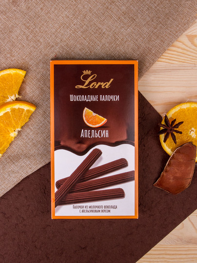  TM LORD Палочки из молочного шоколада с апельсиновым вкусом, 80 гр  в Ачинске